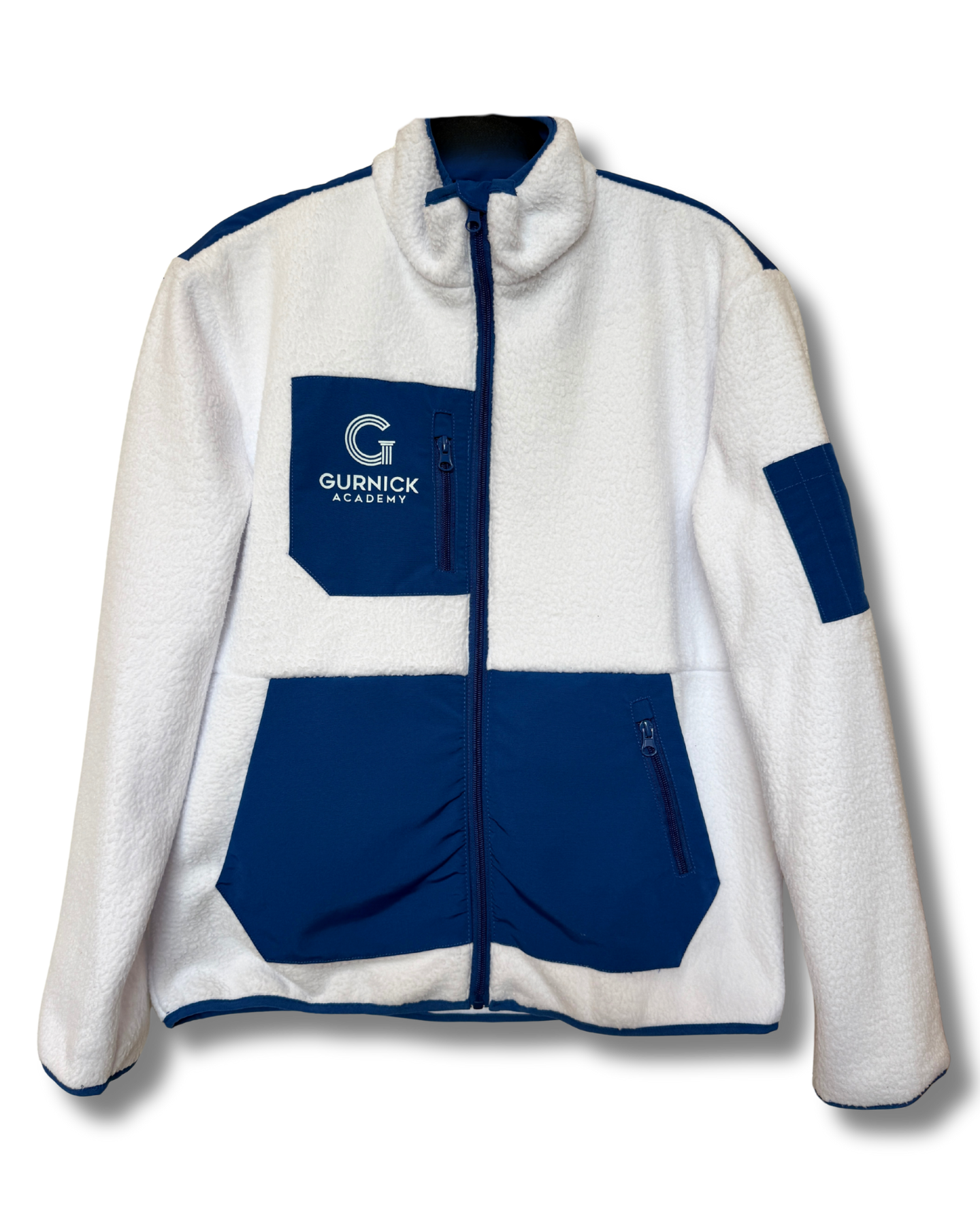 GA - White and Blue Sherpa Jacket
