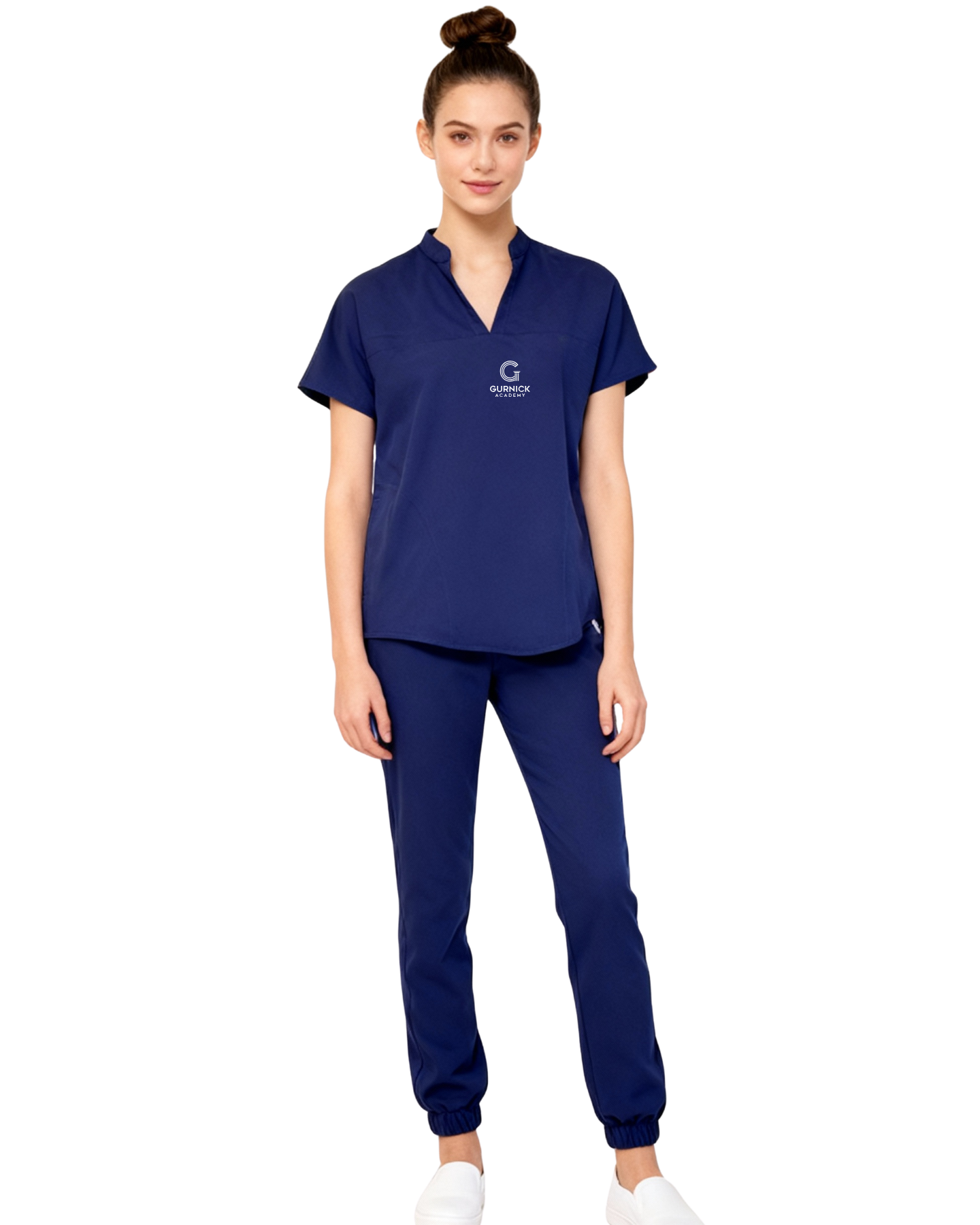 Women’s Split-Neck Multi-Pocket Scrub Top