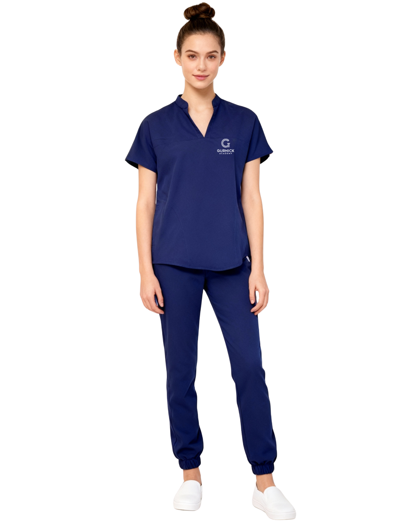 Women’s Split-Neck Multi-Pocket Scrub Top
