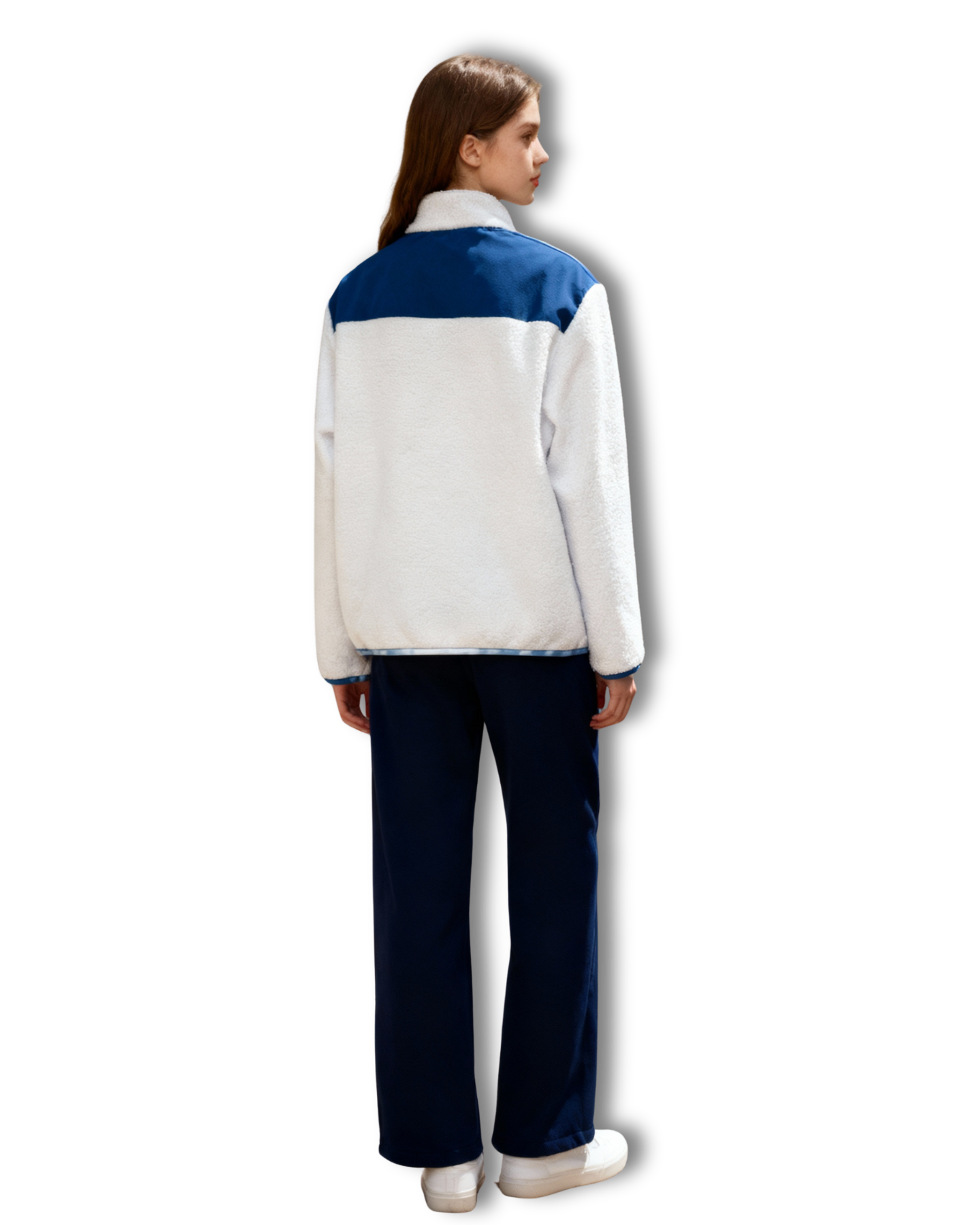 GA - White and Blue Sherpa Jacket
