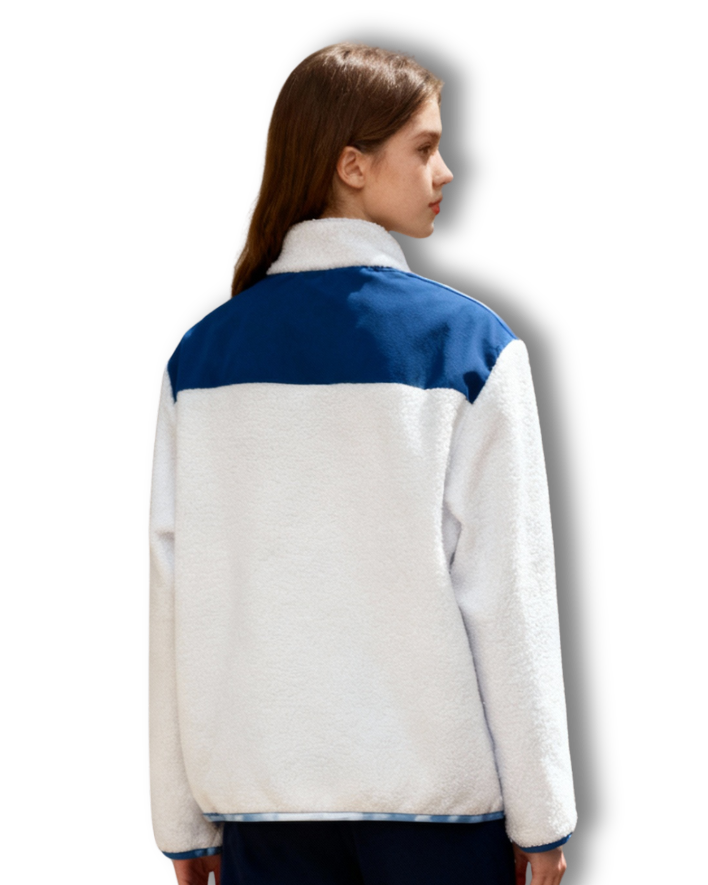 GA - White and Blue Sherpa Jacket