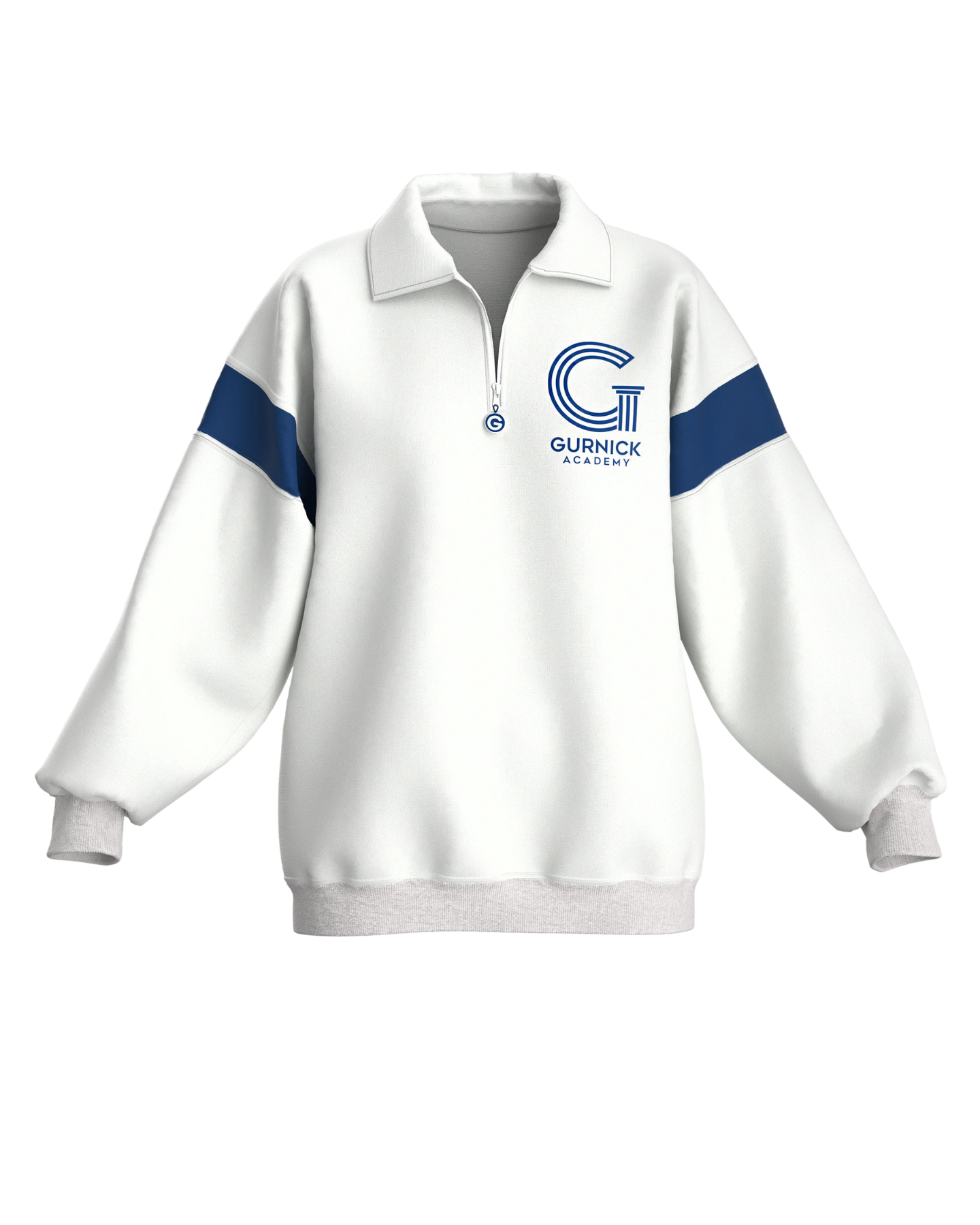GA - White Quarter-Zip Sweatshirt