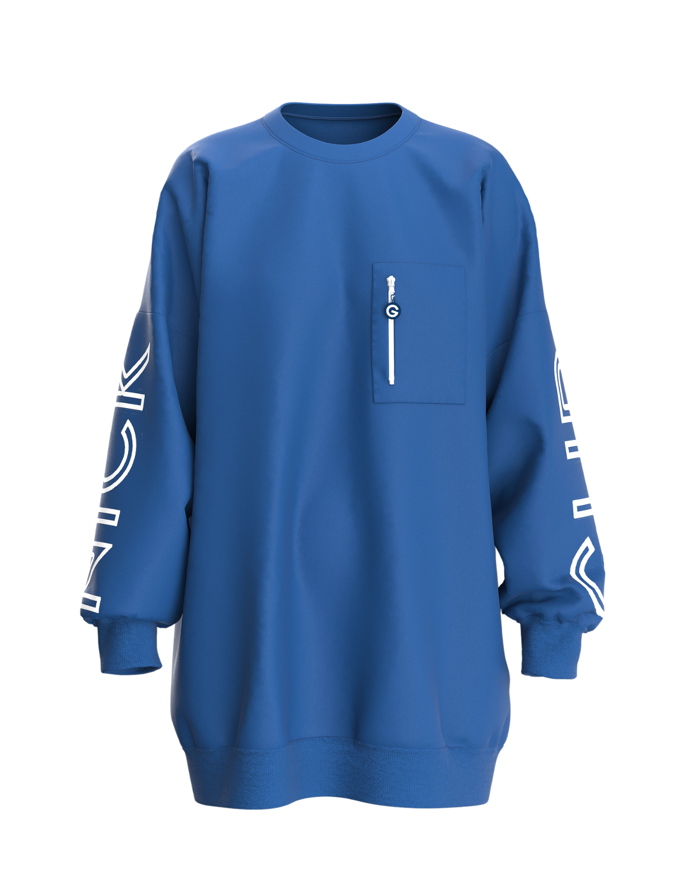 Gurnick Academy Blue Oversize Crew-neck Sweater