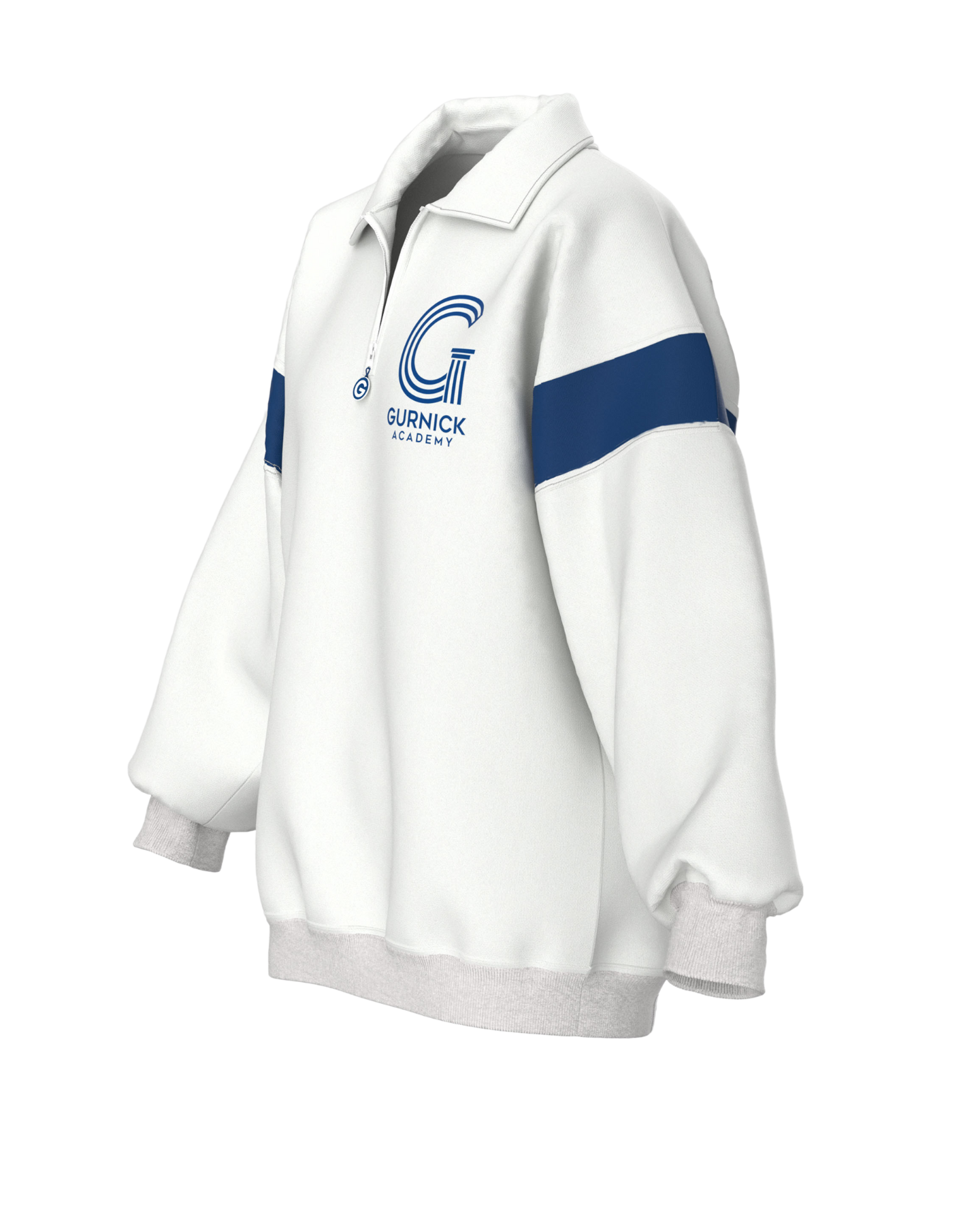 GA - White Quarter-Zip Sweatshirt