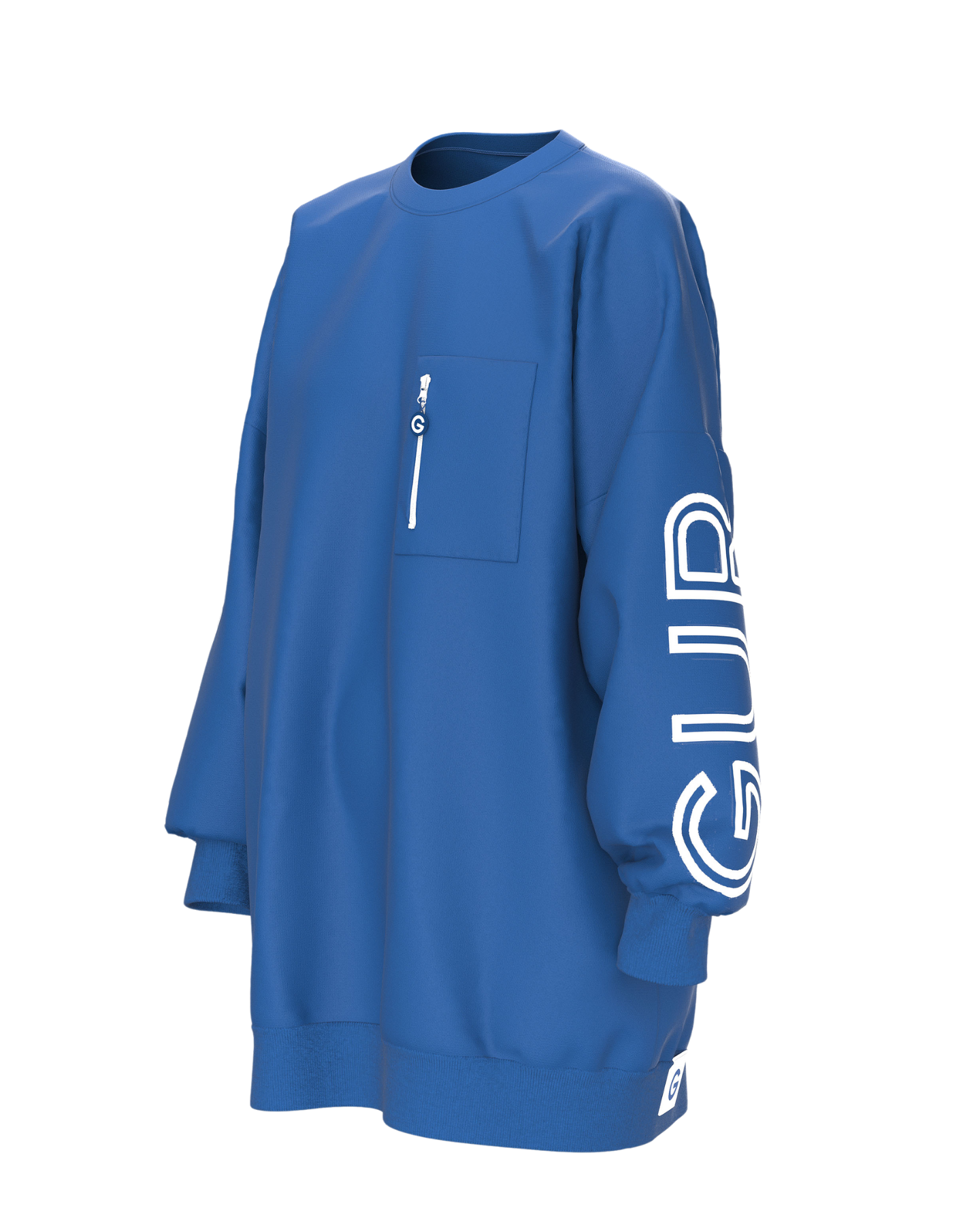Gurnick Academy Blue Oversize Crew-neck Sweater