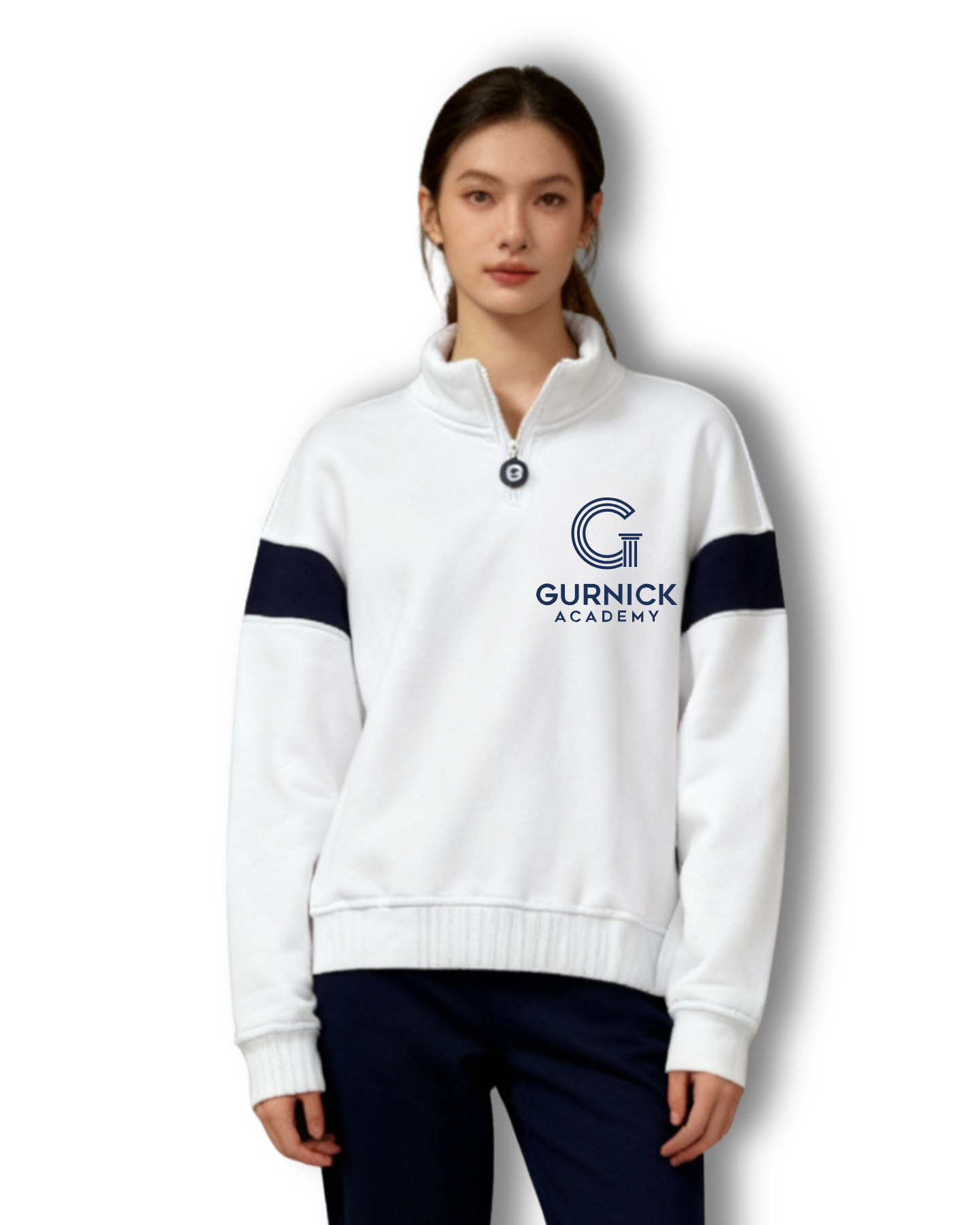 GA - White Quarter-Zip Sweatshirt