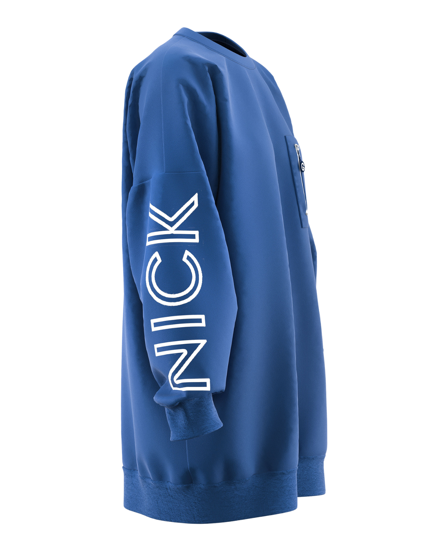 Gurnick Academy Blue Oversize Crew-neck Sweater