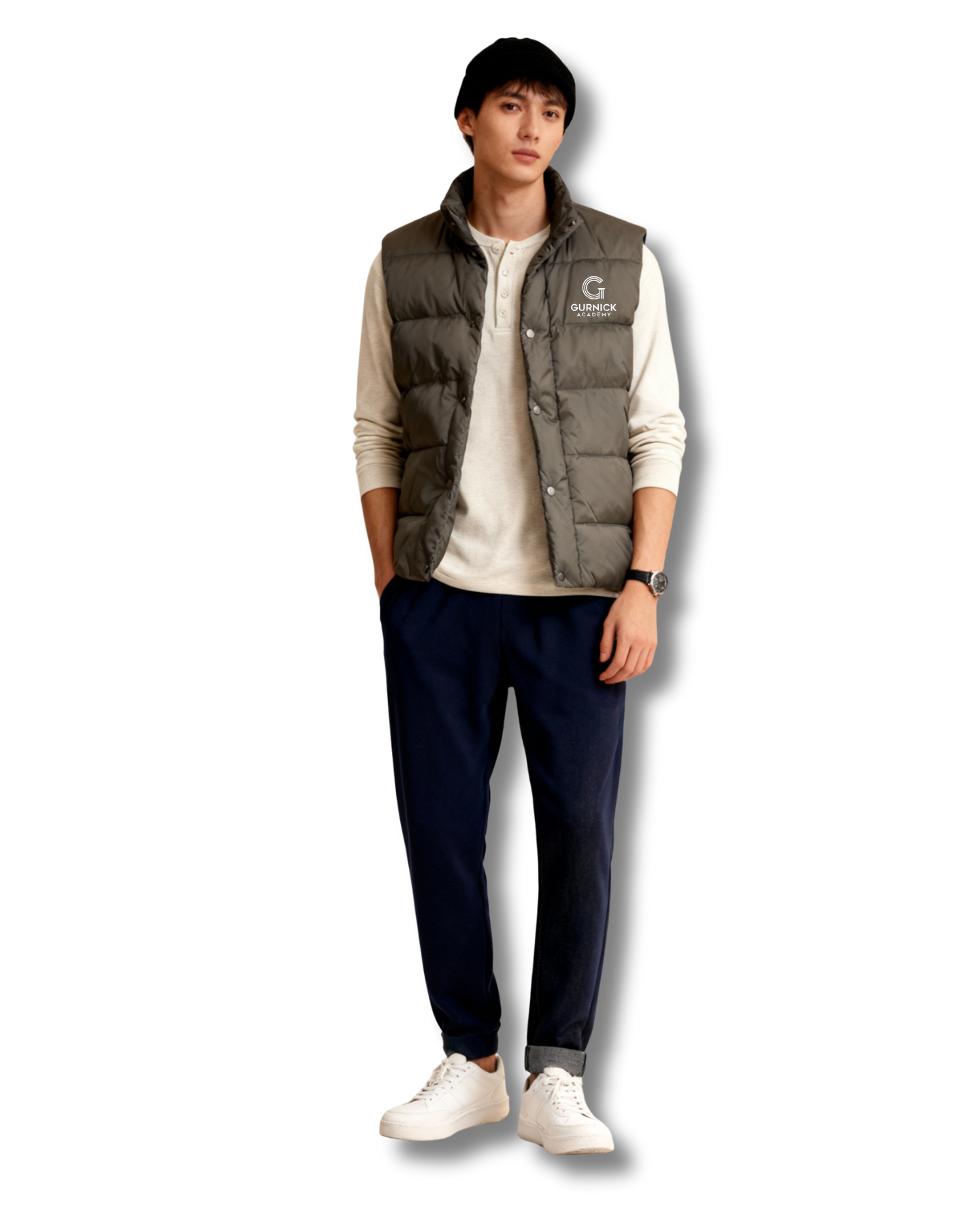 GA - Green Puffer Vest Overlayer