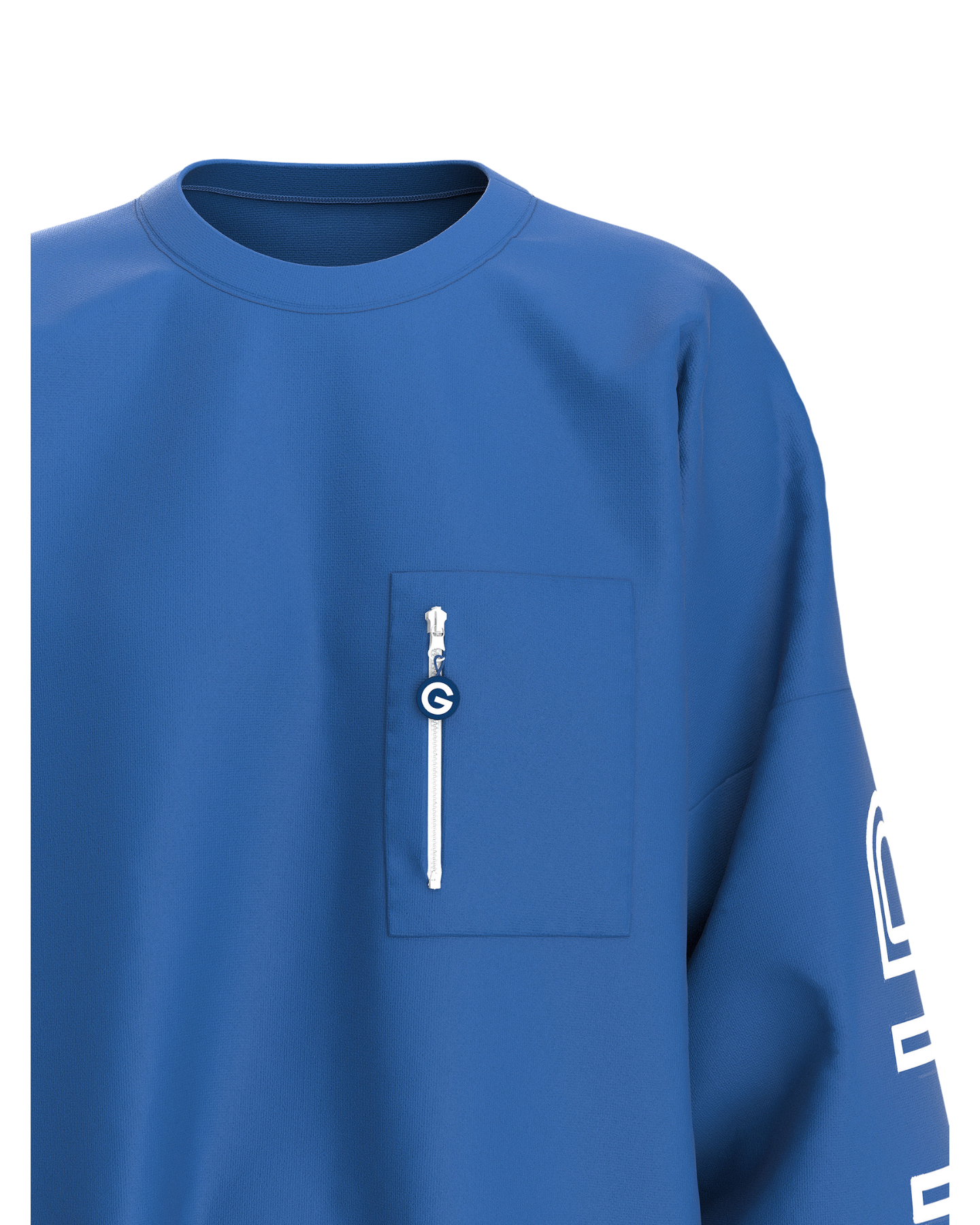 Gurnick Academy Blue Oversize Crew-neck Sweater