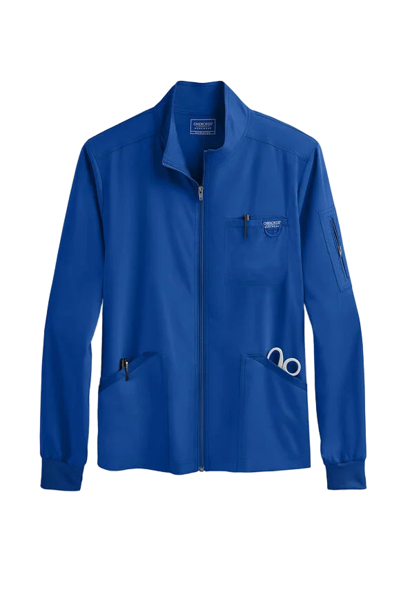 Cherokee Workwear Revolution Male Multi Pocket Zip Front Scrub Jacket