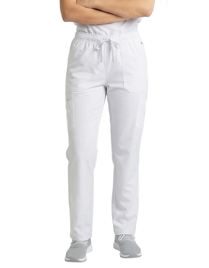 Unisex White Scrub Top