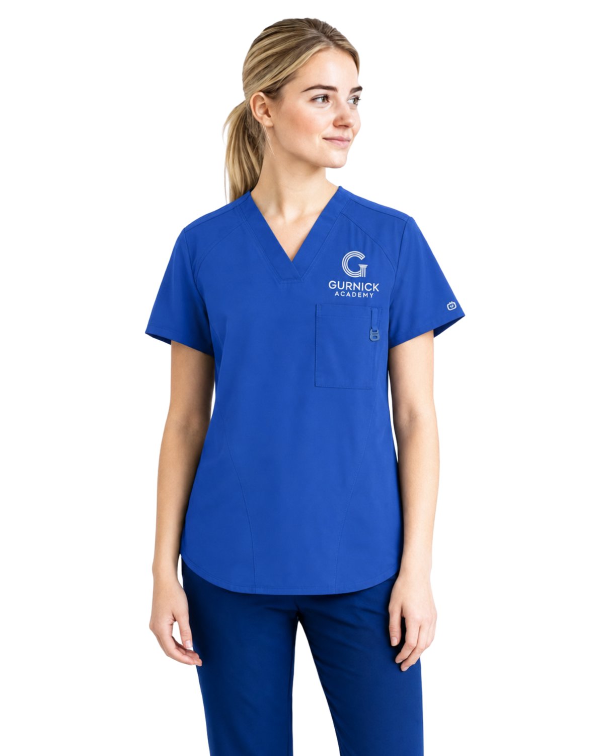 Vintage Style - Unisex Royal Blue Scrub Top
