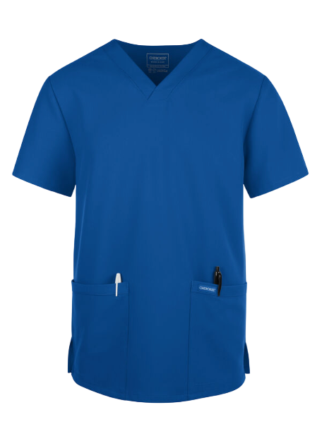 Vintage Style - Unisex Royal Blue Scrub Top