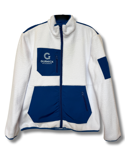 GA - White and Blue Sherpa Jacket