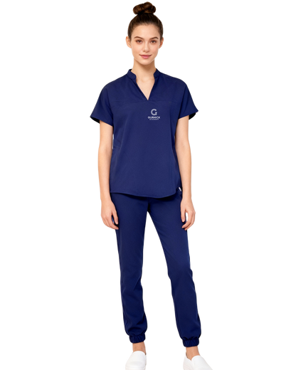 Women’s Split-Neck Multi-Pocket Scrub Top