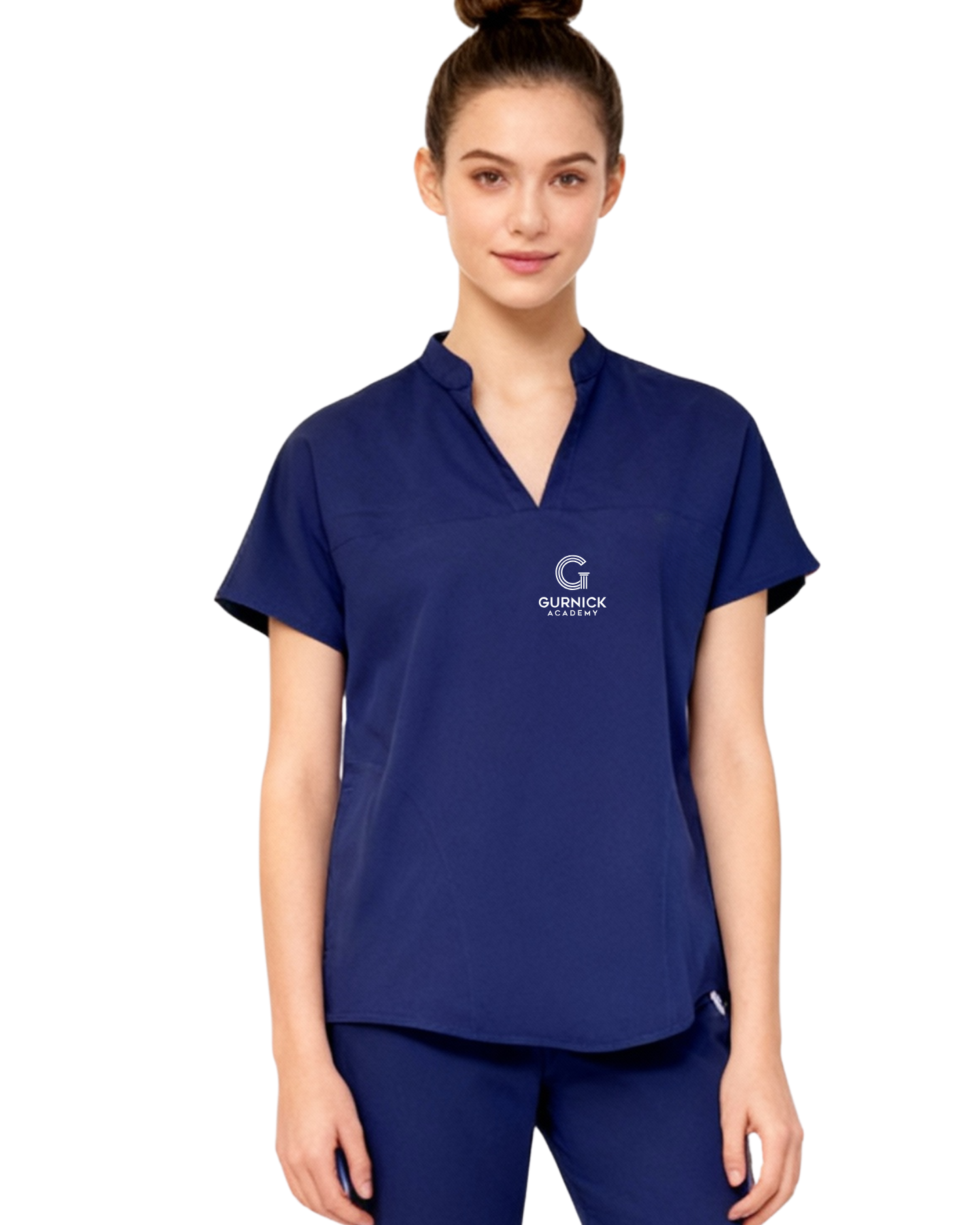 Women’s Split-Neck Multi-Pocket Scrub Top