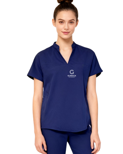 Women’s Split-Neck Multi-Pocket Scrub Top