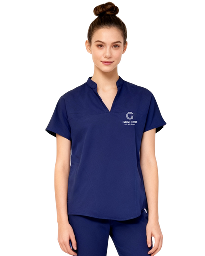 Women’s Split-Neck Multi-Pocket Scrub Top