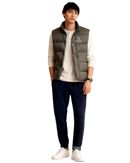 GA - Green Puffer Vest Overlayer