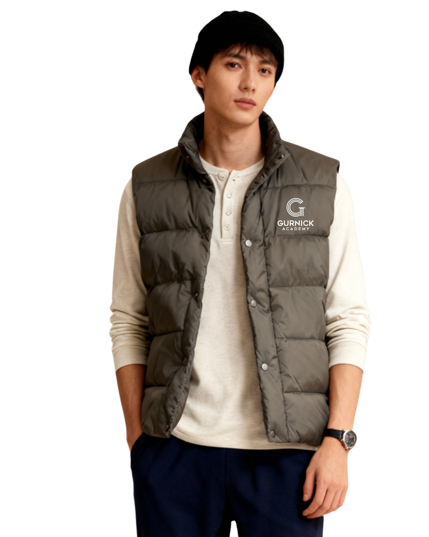 GA - Green Puffer Vest Overlayer