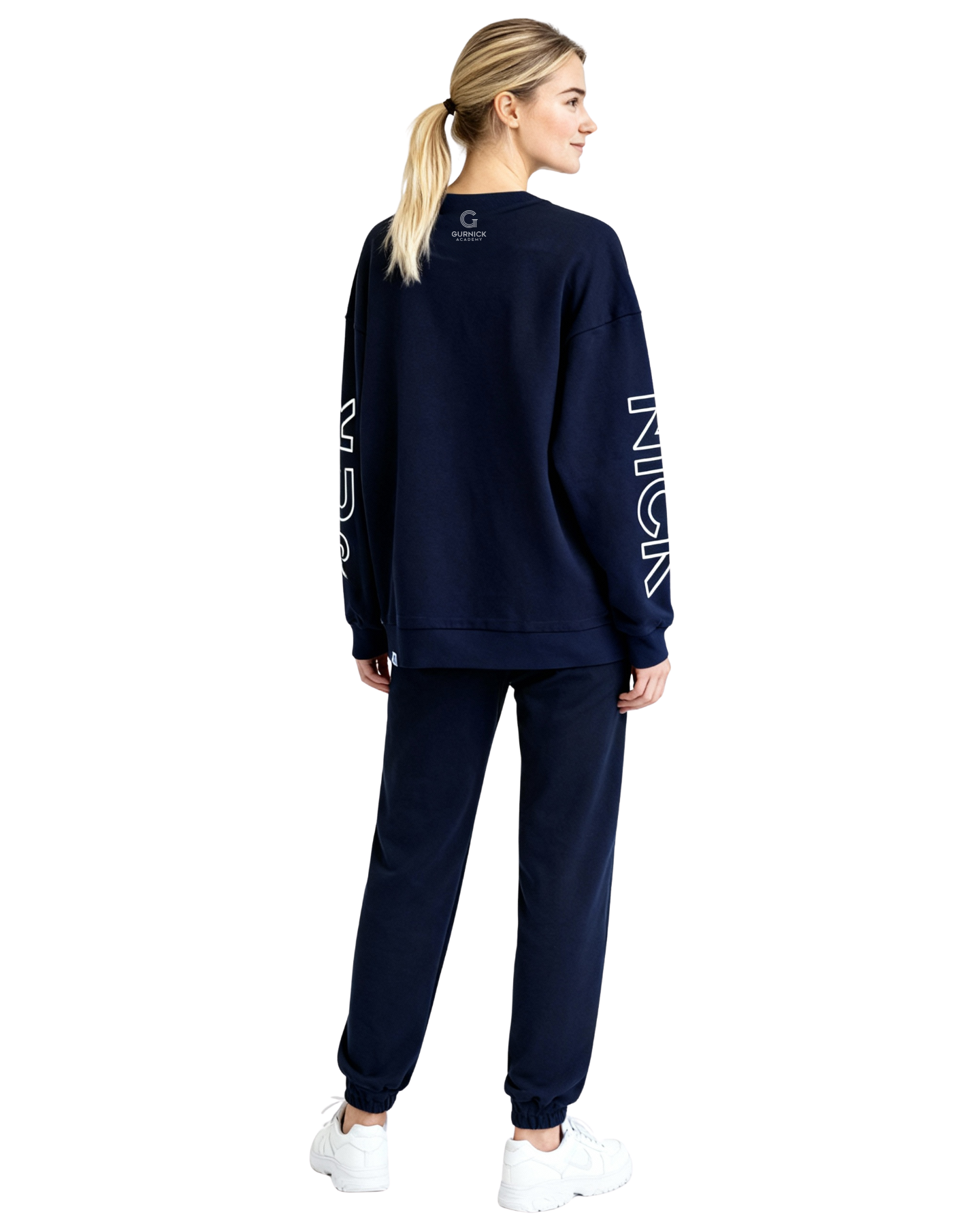 Gurnick Academy Blue Oversize Crew-neck Sweater