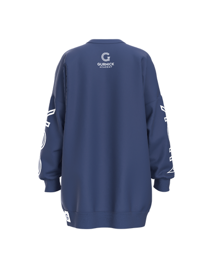 Gurnick Academy Blue Oversize Crew-neck Sweater