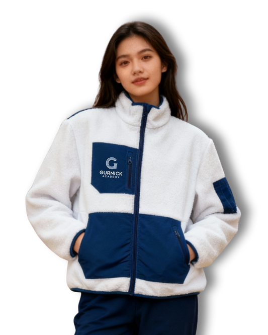 GA - White and Blue Sherpa Jacket