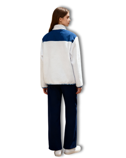 GA - White and Blue Sherpa Jacket