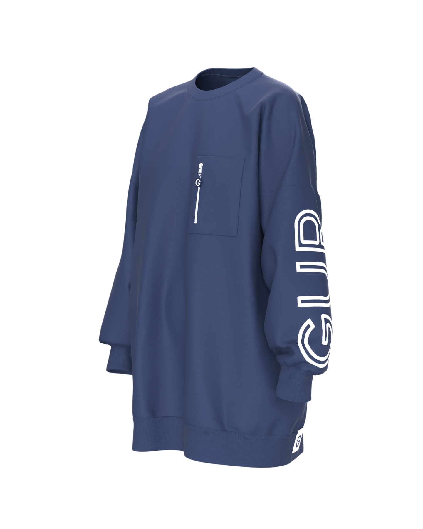 Gurnick Academy Blue Oversize Crew-neck Sweater