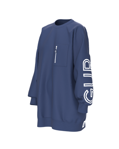 Gurnick Academy Blue Oversize Crew-neck Sweater