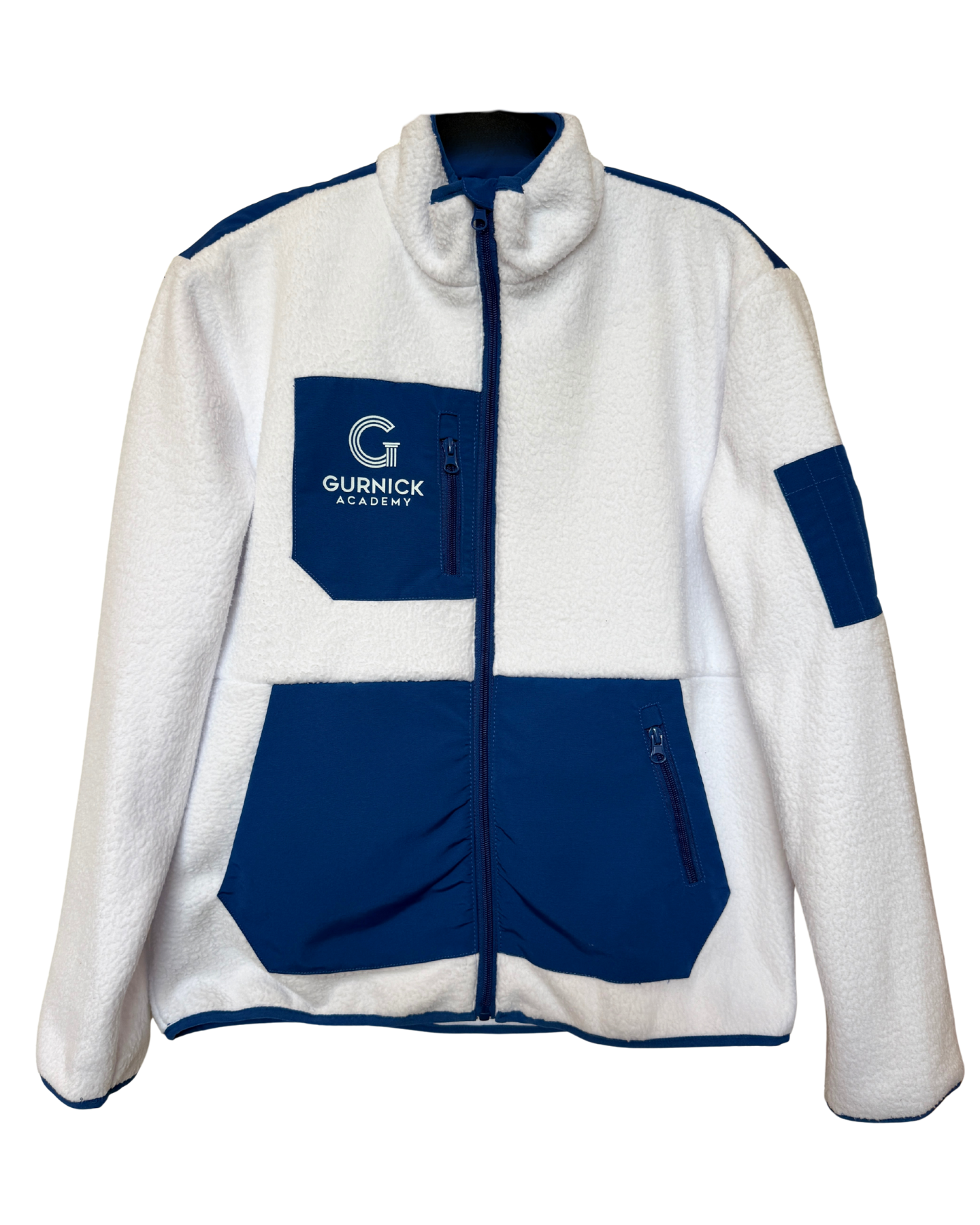 GA - White and Blue Sherpa Jacket