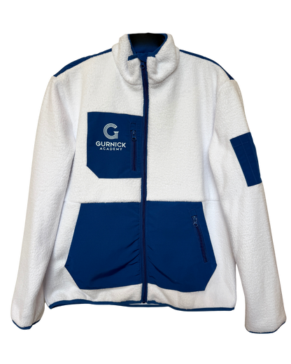GA - White and Blue Sherpa Jacket