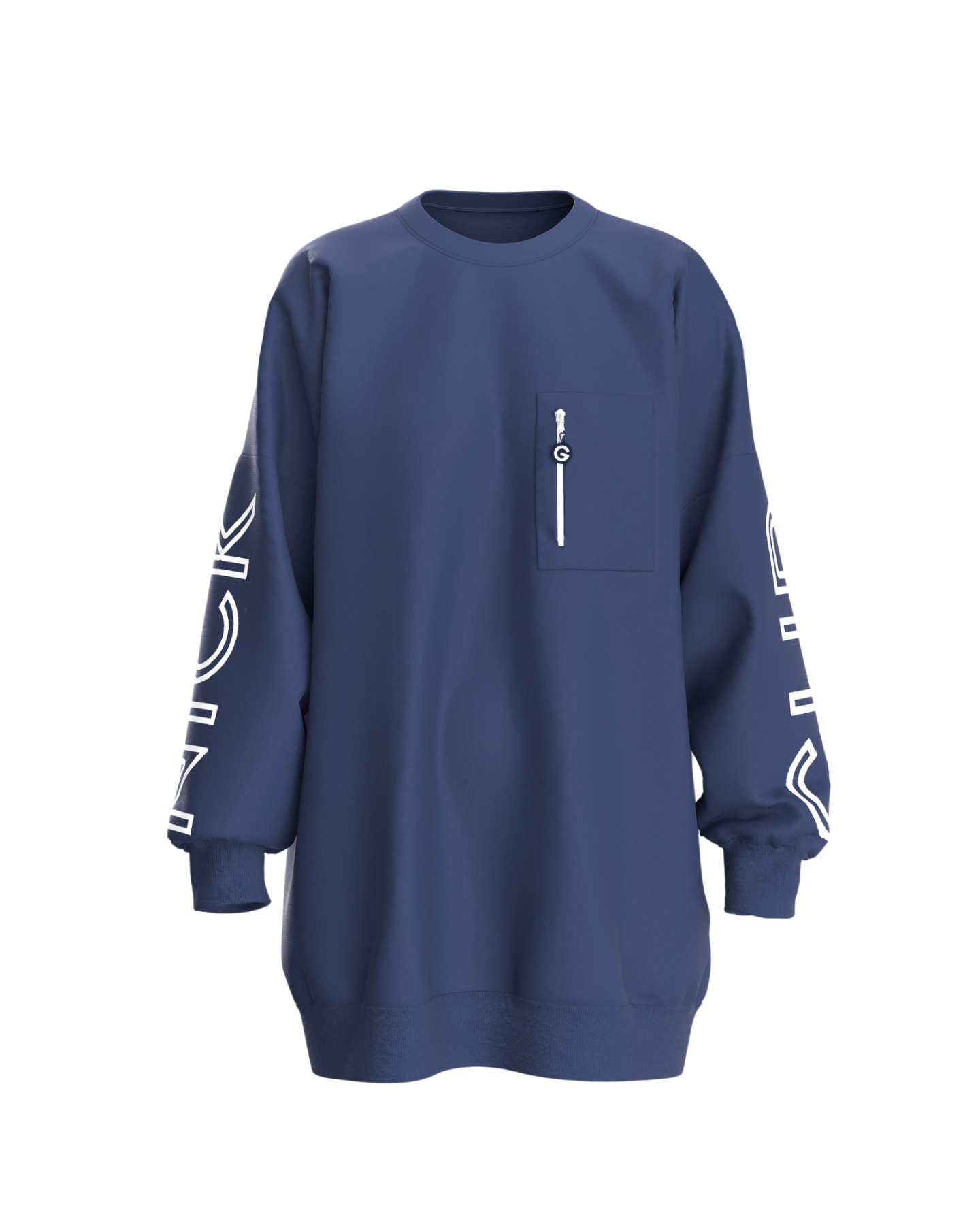 Gurnick Academy Blue Oversize Crew-neck Sweater