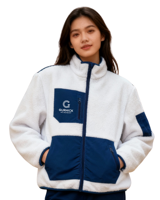 GA - White and Blue Sherpa Jacket