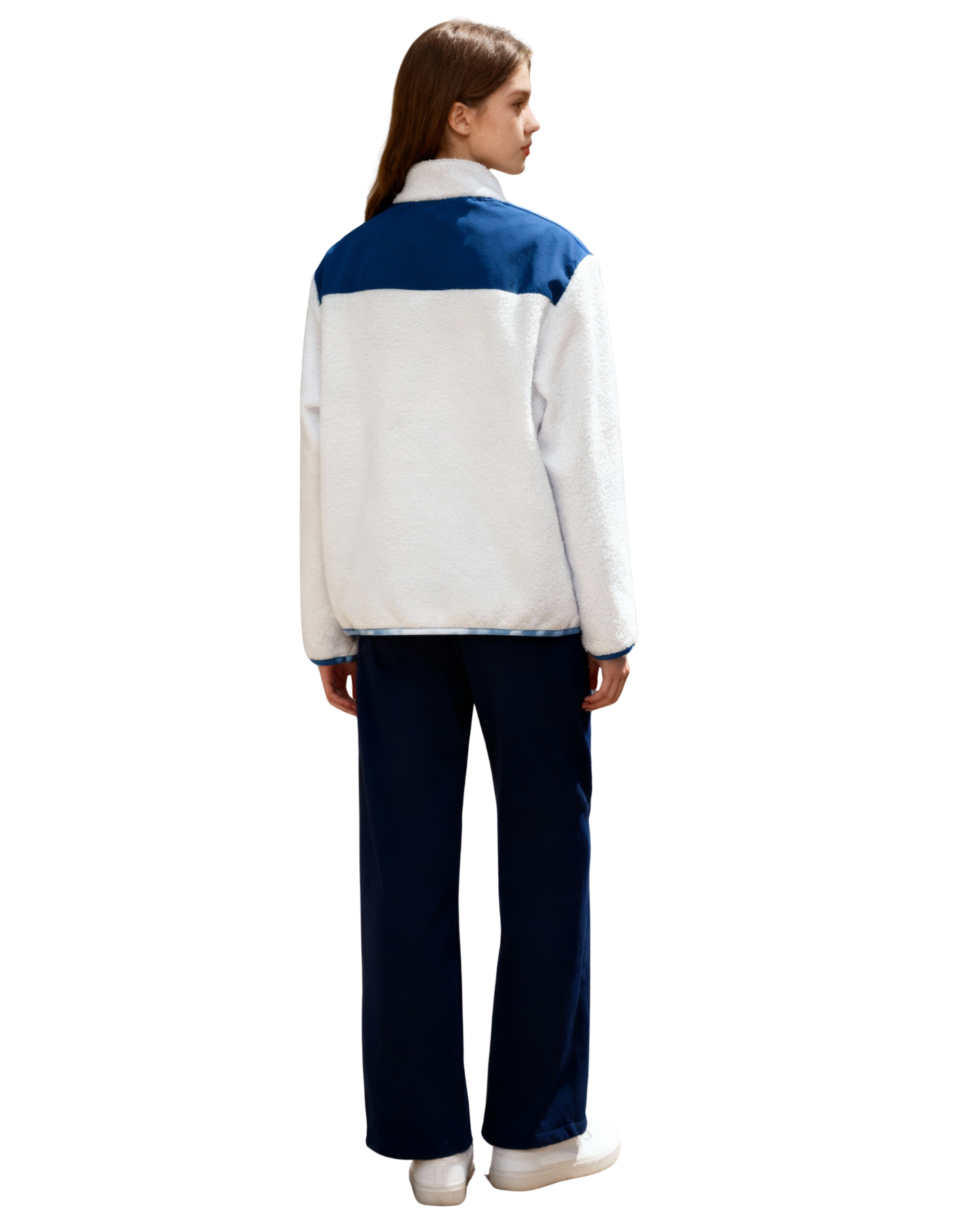 GA - White and Blue Sherpa Jacket