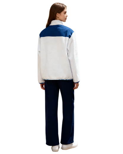 GA - White and Blue Sherpa Jacket