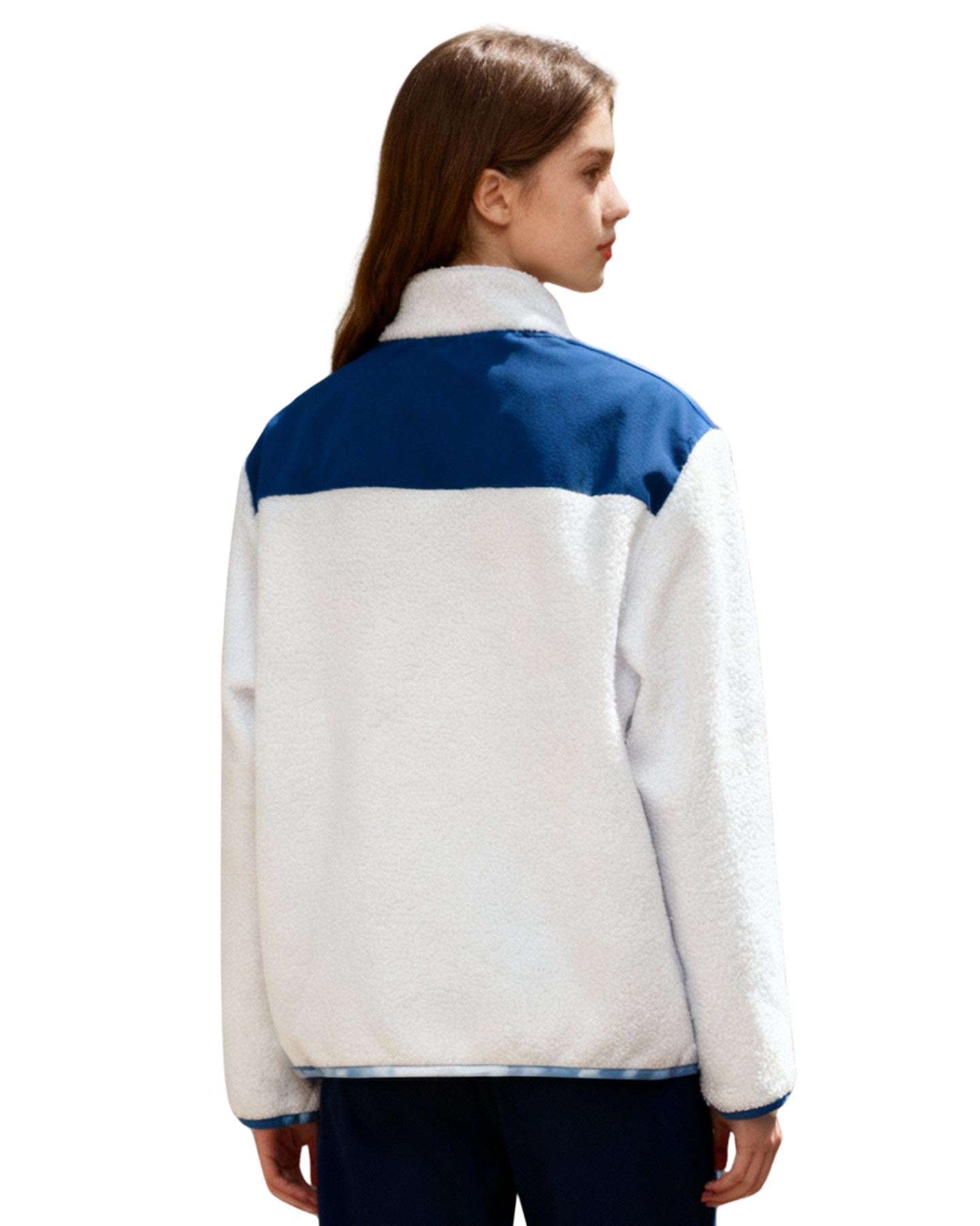 GA - White and Blue Sherpa Jacket