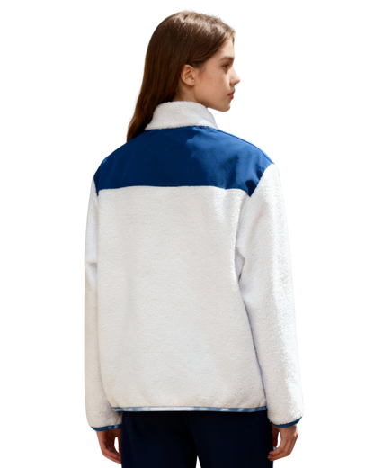 GA - White and Blue Sherpa Jacket