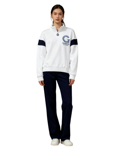 GA - White Quarter-Zip Sweatshirt