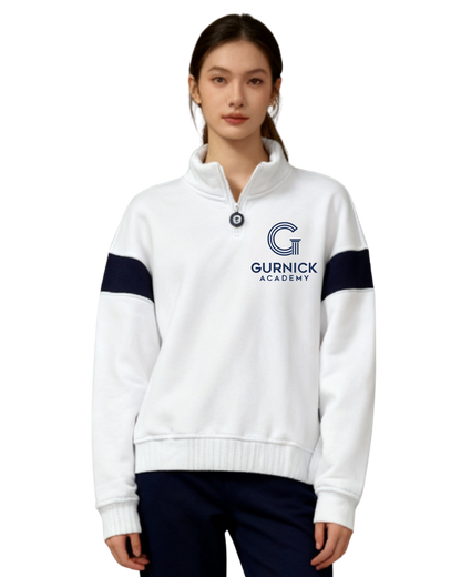 GA - White Quarter-Zip Sweatshirt