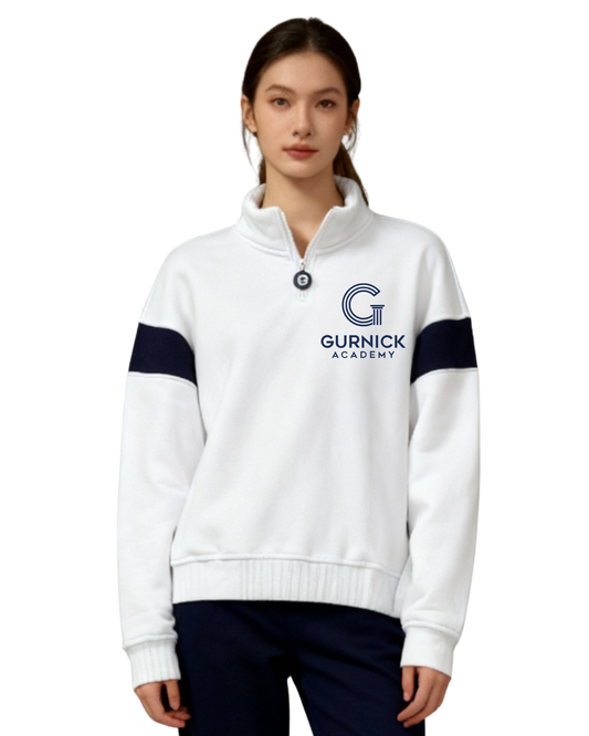 GA - White Quarter-Zip Sweatshirt
