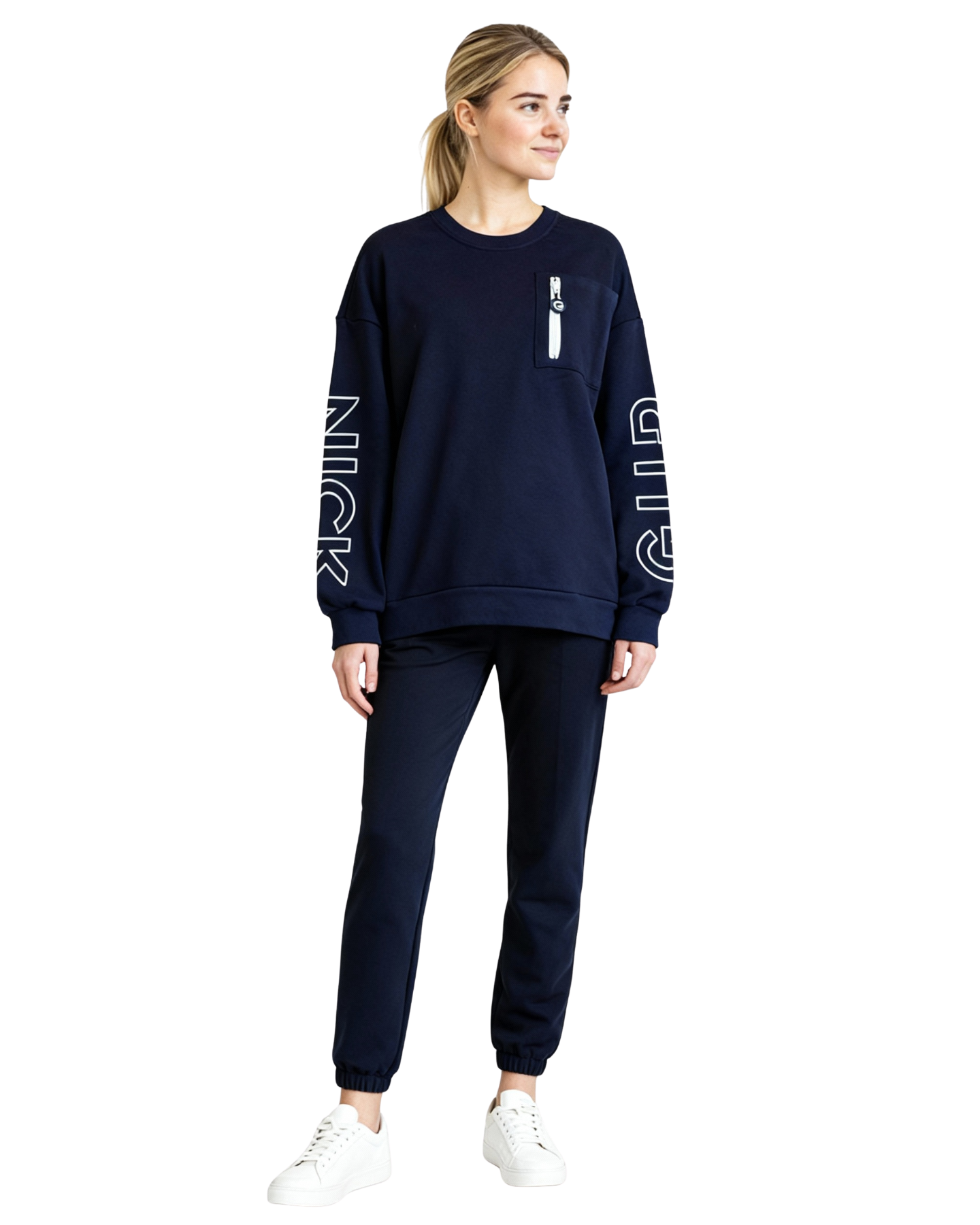 Gurnick Academy Blue Oversize Crew-neck Sweater