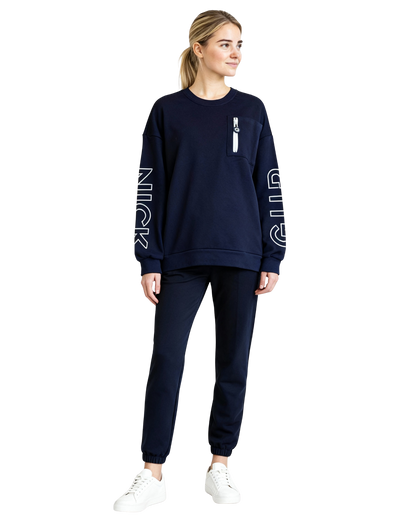 Gurnick Academy Blue Oversize Crew-neck Sweater