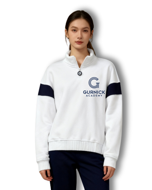 GA - White Quarter-Zip Sweatshirt
