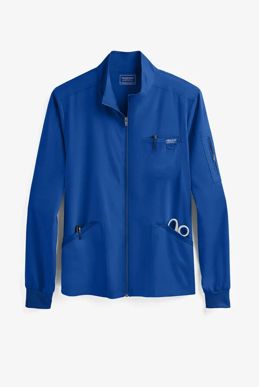 Cherokee Workwear Revolution Male Multi Pocket Zip Front Scrub Jacket