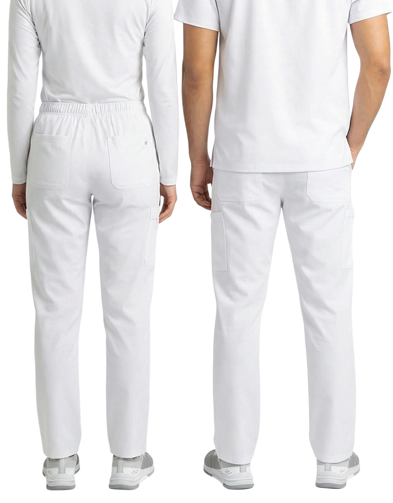 Unisex White Scrub Top