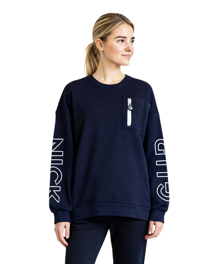 Gurnick Academy Blue Oversize Crew-neck Sweater