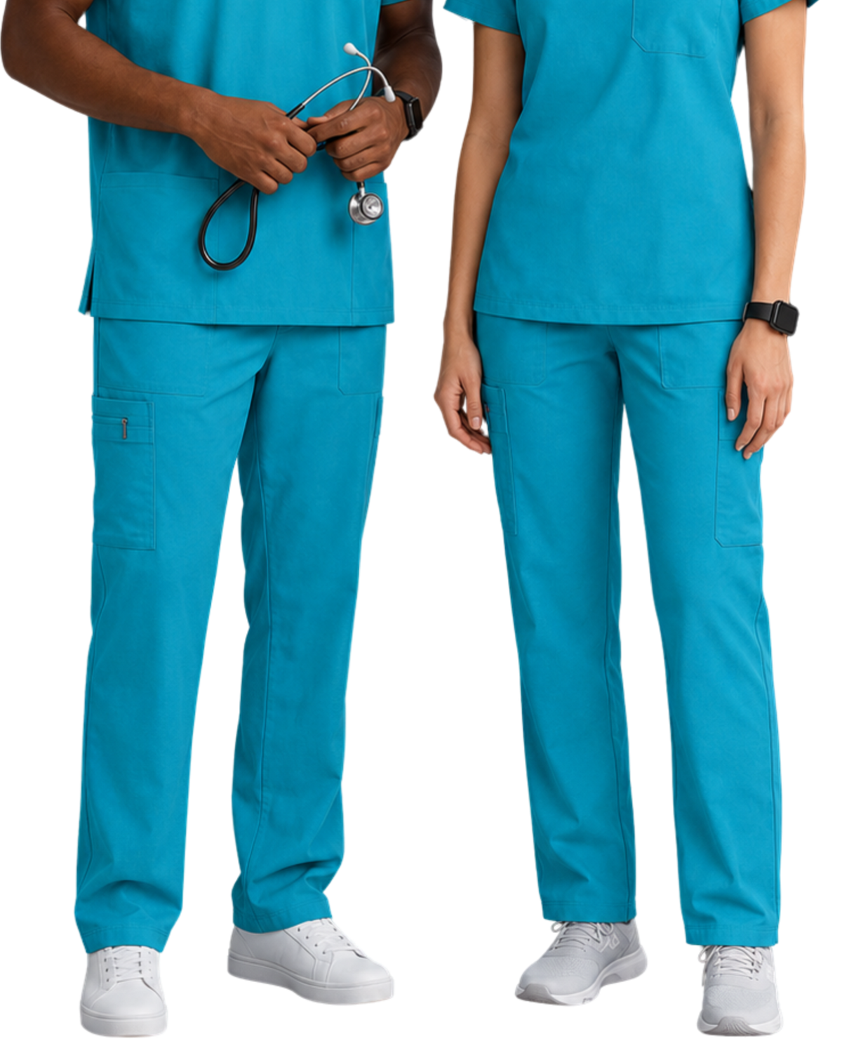 Unisex Teal Scrub Pants with 2 Pockets