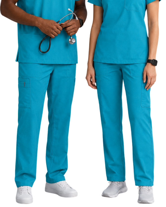Unisex Teal Scrub Pants with 2 Pockets