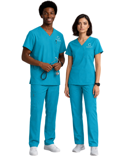 Unisex Teal Scrub Pants with 2 Pockets
